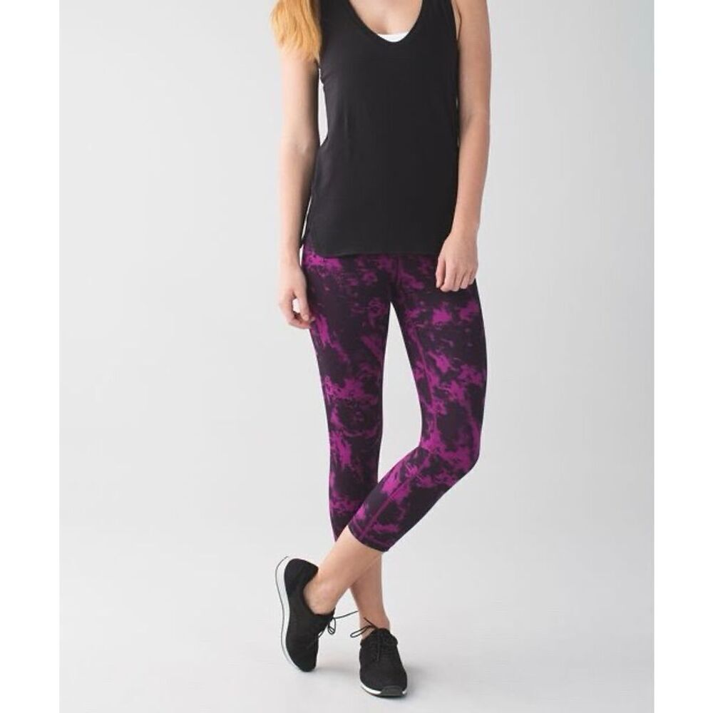 Lululemon Women's Size 6 Wunder Under Tie Dye High-Rise Cropped Leggings